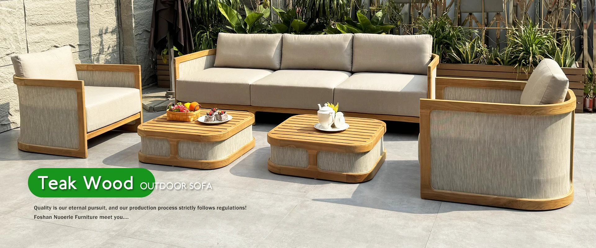 Teak काठ आउटडोर सोफा चीन चीन