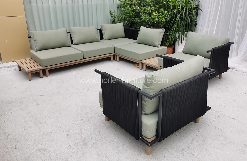 Modern Design Outdoor Aluminum Frame Rope Weaving sofa