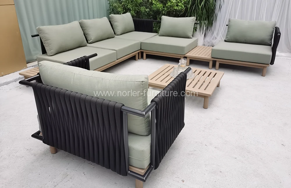 Modern Design Outdoor Aluminum Frame Rope Weaving sofa