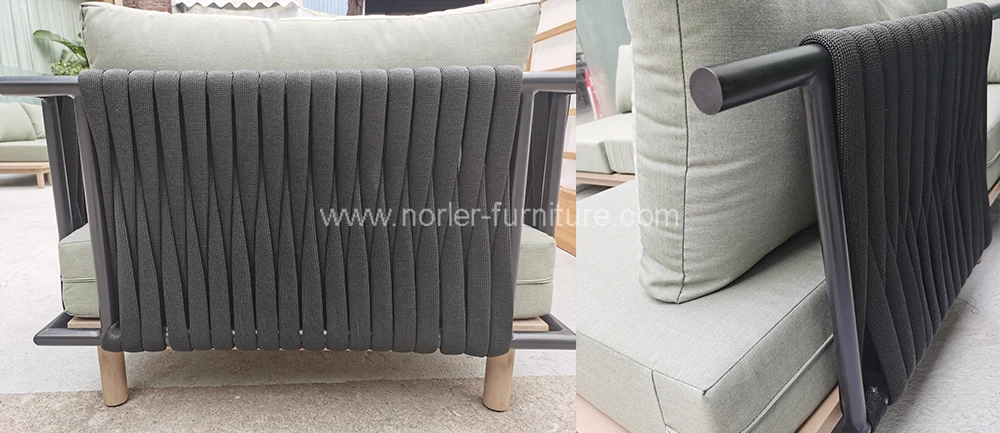 Modern Design Outdoor Aluminum Frame Rope Weaving sofa