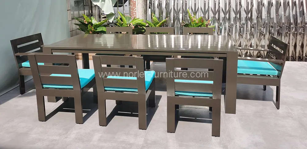 Outdoor Luxury Aluminum Frame Dining Set
