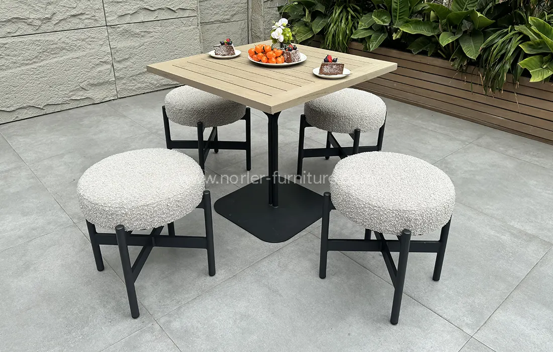 Outdoor Square Coffee Table Balcony Set