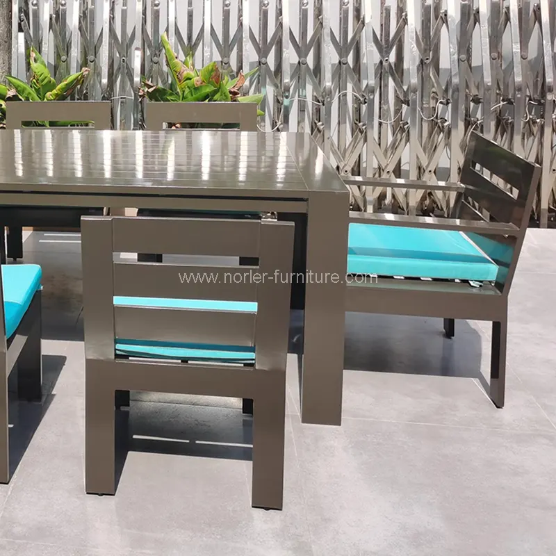 आउटडोर लक्जरी एल्युमिनियम फ्रेम फ्रेम डिजिंग सेट आउटडोर लक्जरी एल्युमिनियम फ्रेम फ्रेम डिजिंग सेट