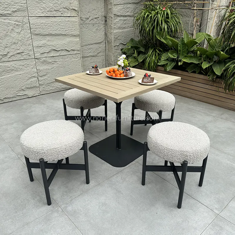 आउटडोर स्क्वायर कफी टेबल बालकनी सेट