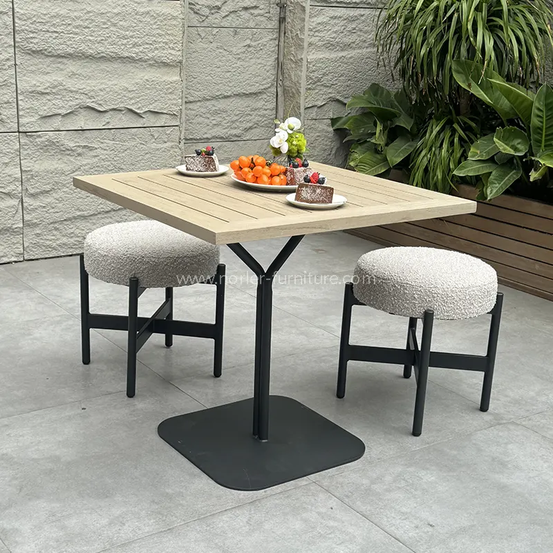 आउटडोर स्क्वायर कफी टेबल बालकनी सेट