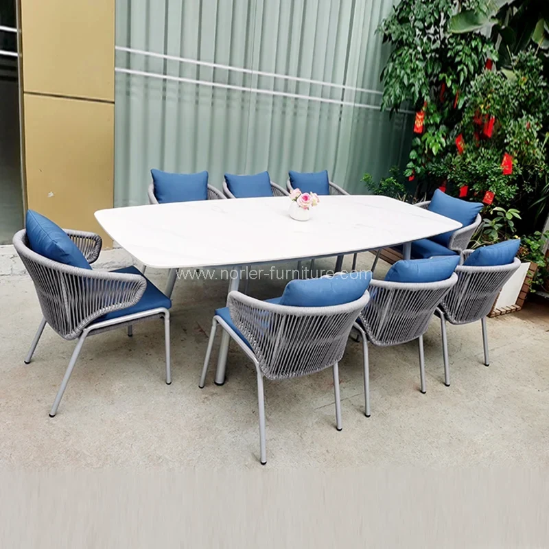 डोरी आउटडोर आउटडोर Wicker फर्निचर तालिका सेट