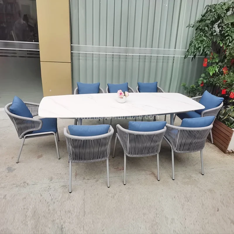 डोरी आउटडोर आउटडोर Wicker फर्निचर तालिका सेट